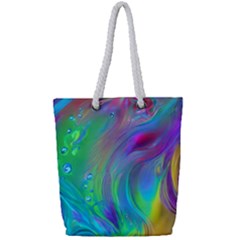 Fluid Art - Artistic And Colorful Full Print Rope Handle Tote (small) by GardenOfOphir