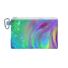 Fluid Art - Artistic And Colorful Canvas Cosmetic Bag (medium) by GardenOfOphir