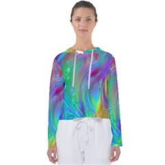 Fluid Art - Artistic And Colorful Women s Slouchy Sweat by GardenOfOphir