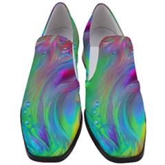 Fluid Art - Artistic And Colorful Women Slip On Heel Loafers by GardenOfOphir