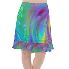 Fluid Art - Artistic And Colorful Fishtail Chiffon Skirt by GardenOfOphir