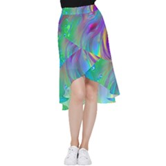 Fluid Art - Artistic And Colorful Frill Hi Low Chiffon Skirt by GardenOfOphir