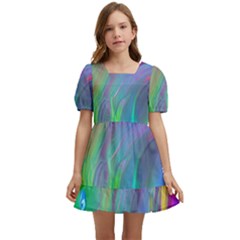 Fluid Art - Artistic And Colorful Kids  Short Sleeve Dolly Dress by GardenOfOphir