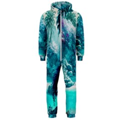 Landscape Nature Digital Art Palm Trees Paradise Hooded Jumpsuit (men) by Pakemis