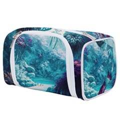 Landscape Nature Digital Art Palm Trees Paradise Toiletries Pouch by Pakemis