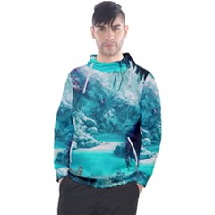 Landscape Nature Digital Art Palm Trees Paradise Men s Pullover Hoodie by Pakemis