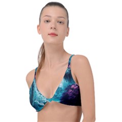 Landscape Nature Digital Art Palm Trees Paradise Knot Up Bikini Top by Pakemis