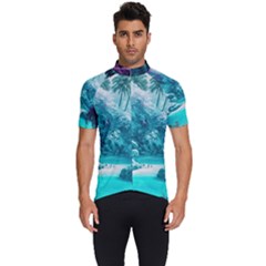 Landscape Nature Digital Art Palm Trees Paradise Men s Short Sleeve Cycling Jersey by Pakemis