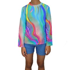 Fluid Art - Contemporary And Flowy Kids  Long Sleeve Swimwear by GardenOfOphir