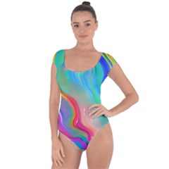 Fluid Art - Contemporary And Flowy Short Sleeve Leotard  by GardenOfOphir