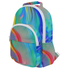 Fluid Art - Contemporary And Flowy Rounded Multi Pocket Backpack by GardenOfOphir