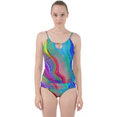 Fluid Art - Contemporary And Flowy Cut Out Top Tankini Set by GardenOfOphir