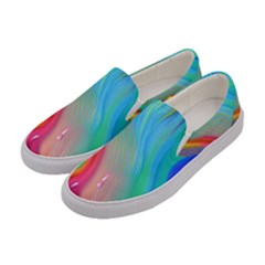 Fluid Art - Contemporary And Flowy Women s Canvas Slip Ons by GardenOfOphir