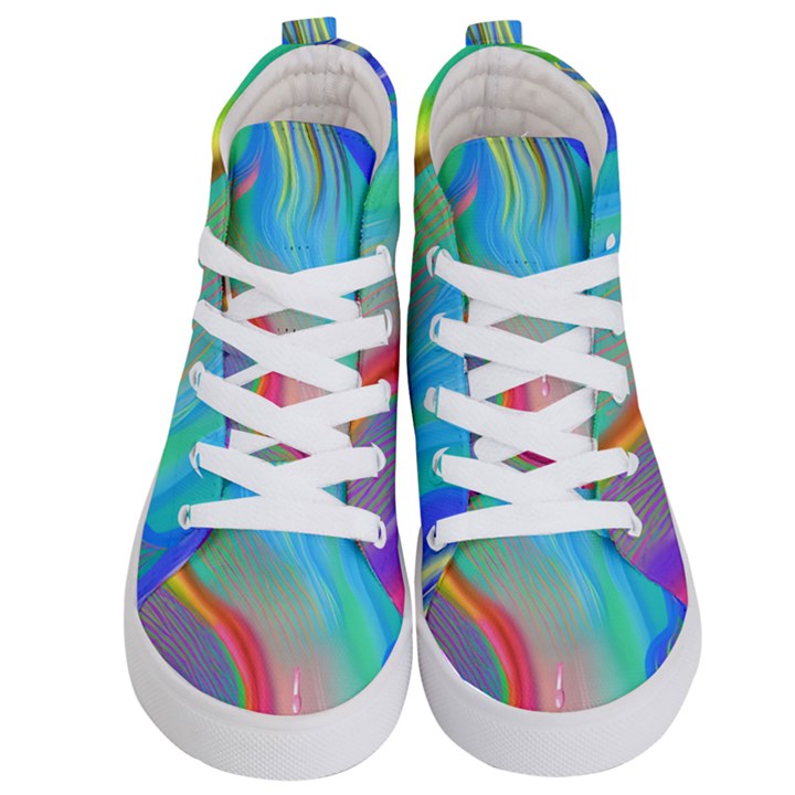 Fluid Art - Contemporary And Flowy Kids  Hi-Top Skate Sneakers