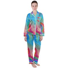 Fluid Art - Contemporary And Flowy Women s Long Sleeve Satin Pajamas Set	 by GardenOfOphir