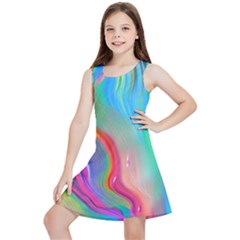 Fluid Art - Contemporary And Flowy Kids  Lightweight Sleeveless Dress by GardenOfOphir