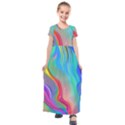 Fluid Art - Contemporary And Flowy Kids  Short Sleeve Maxi Dress View1