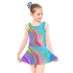 Fluid Art - Contemporary And Flowy Kids  Skater Dress Swimsuit by GardenOfOphir