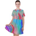 Fluid Art - Contemporary And Flowy Short Sleeve Shoulder Cut Out Dress  View1