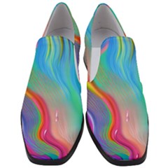 Fluid Art - Contemporary And Flowy Women Slip On Heel Loafers by GardenOfOphir