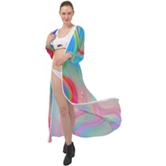 Fluid Art - Contemporary And Flowy Maxi Chiffon Beach Wrap by GardenOfOphir