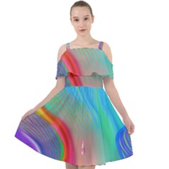 Fluid Art - Contemporary And Flowy Cut Out Shoulders Chiffon Dress by GardenOfOphir