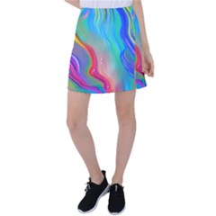 Fluid Art - Contemporary And Flowy Tennis Skirt by GardenOfOphir