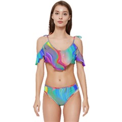 Fluid Art - Contemporary And Flowy Ruffle Edge Tie Up Bikini Set	