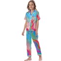 Fluid Art - Contemporary And Flowy Kids  Satin Short Sleeve Pajamas Set View1