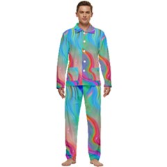 Fluid Art - Contemporary And Flowy Men s Long Sleeve Velvet Pocket Pajamas Set by GardenOfOphir