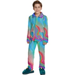 Fluid Art - Contemporary And Flowy Kids  Long Sleeve Velvet Pajamas Set by GardenOfOphir