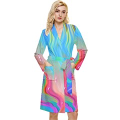 Fluid Art - Contemporary And Flowy Long Sleeve Velvet Robe by GardenOfOphir