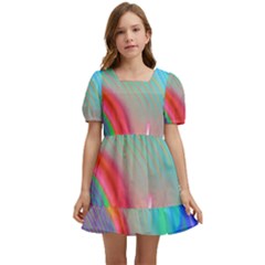 Fluid Art - Contemporary And Flowy Kids  Short Sleeve Dolly Dress by GardenOfOphir