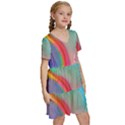 Fluid Art - Contemporary And Flowy Kids  Short Sleeve Tiered Mini Dress View3