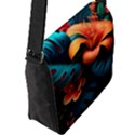 Ai Generated Tropical Flowers Floral Floral Pattern Flap Closure Messenger Bag (L) View2