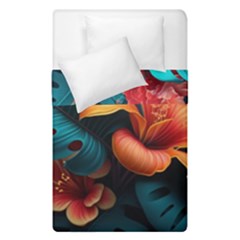 Ai Generated Tropical Flowers Floral Floral Pattern Duvet Cover Double Side (single Size) by Pakemis