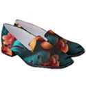 Ai Generated Tropical Flowers Floral Floral Pattern Women s Classic Loafer Heels View3