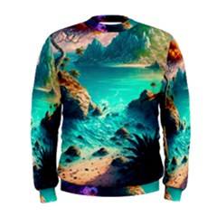 Tropical Paradise Beach Ocean Shore Sea Fantasy Men s Sweatshirt by Pakemis