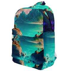 Tropical Paradise Beach Ocean Shore Sea Fantasy Classic Backpack by Pakemis