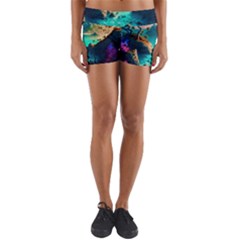 Tropical Paradise Beach Ocean Shore Sea Fantasy Yoga Shorts by Pakemis