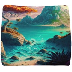 Tropical Paradise Beach Ocean Shore Sea Fantasy Seat Cushion by Pakemis