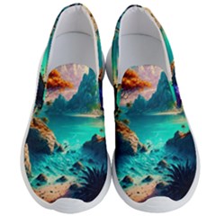 Tropical Paradise Beach Ocean Shore Sea Fantasy Men s Lightweight Slip Ons by Pakemis