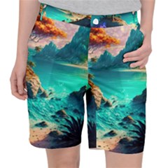 Tropical Paradise Beach Ocean Shore Sea Fantasy Pocket Shorts by Pakemis