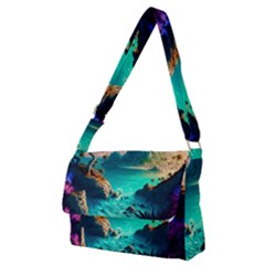 Tropical Paradise Beach Ocean Shore Sea Fantasy Full Print Messenger Bag (m) by Pakemis