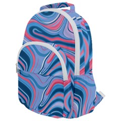 Fluid Art - Abstract And Modern Rounded Multi Pocket Backpack by GardenOfOphir