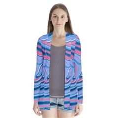 Fluid Art - Abstract And Modern Drape Collar Cardigan by GardenOfOphir