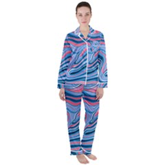 Fluid Art - Abstract And Modern Women s Long Sleeve Satin Pajamas Set	 by GardenOfOphir