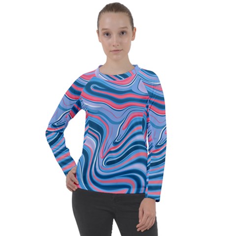 Fluid Art - Abstract And Modern Women s Long Sleeve Raglan Tee by GardenOfOphir