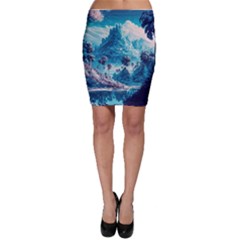 Tropical Winter Fantasy Landscape Paradise Bodycon Skirt by Pakemis