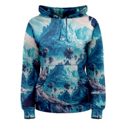 Tropical Winter Fantasy Landscape Paradise Women s Pullover Hoodie by Pakemis